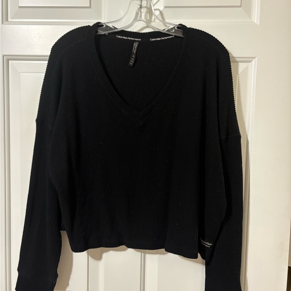 Calvin Klein Performance Black V-Neck Top